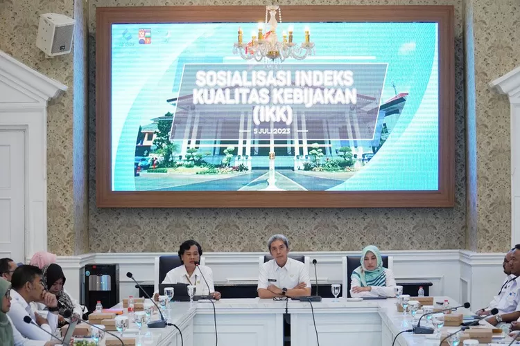Wakil Wali Kota Bogor Dedie Rachim dalam sosialisasi indeks kualitas kebijakan. (Pemkot Bogor)