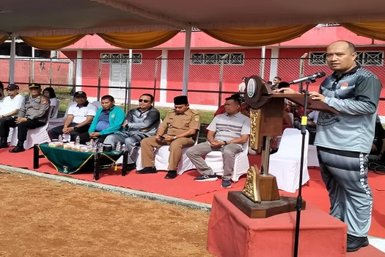 Kajari Asahan saat menyampaikan pidatonya di pembukaan HUT Hari Bhakti Adhyaksa ke 63 tahun  (Realitasonline.id/HS)