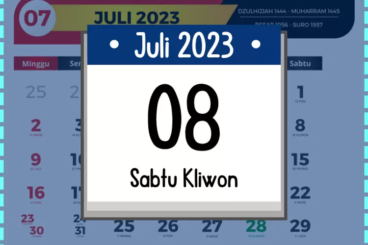 Kalender Jawa Hari ini Sabtu 8 Juli 2023 Lengkap dengan Weton