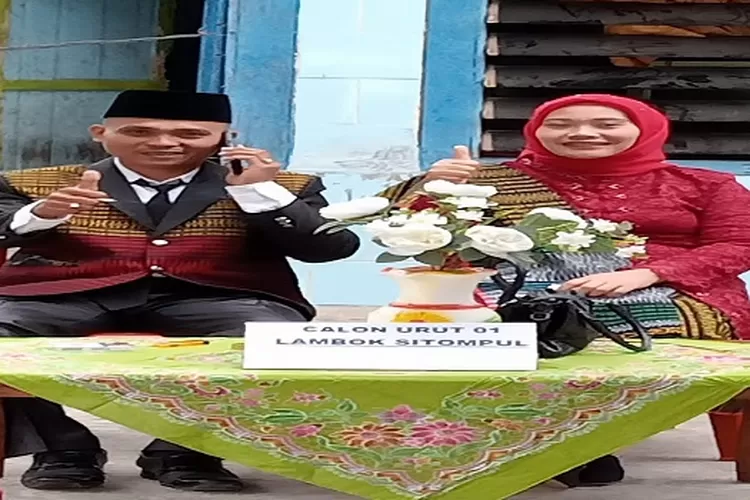 Cakades Lambok Sitompul didampingi istri tidak terima kekalahan  (Realitasonline.id/Dok)