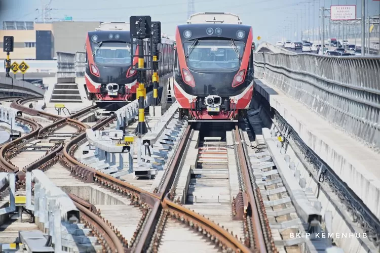 Serangkaian Uji Coba LRT Jabodebek.  (Kemenhub)