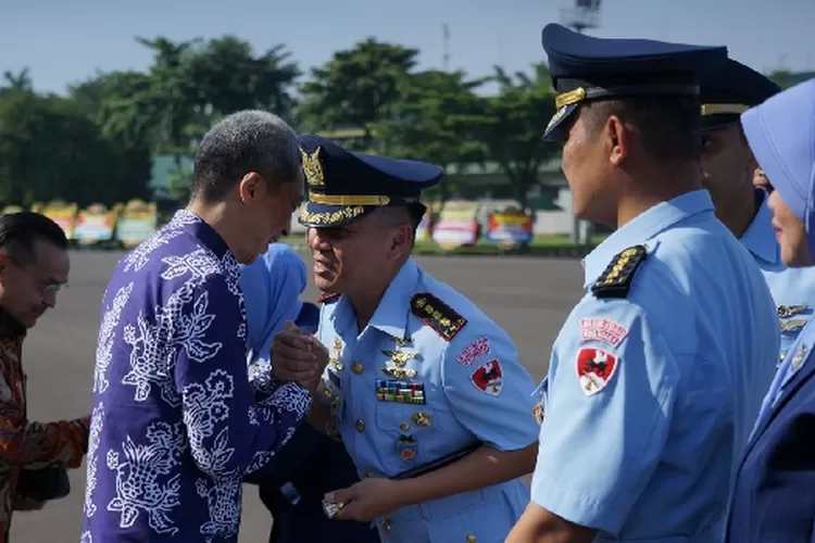 Wakil walikota Bogor Dedie A Rachim menghadiri sertijab komandan Wings udara 4 Lanud ATS (Penulis Febri Daniel Manalu)