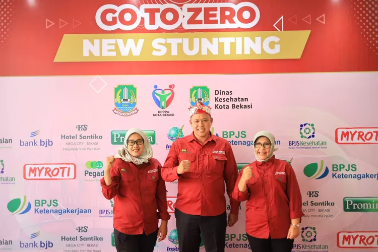 Plt Wali Kota Bekasi Tri Adhianto dalam program Go To Zero Stunting. (Pemkot Bekasi)