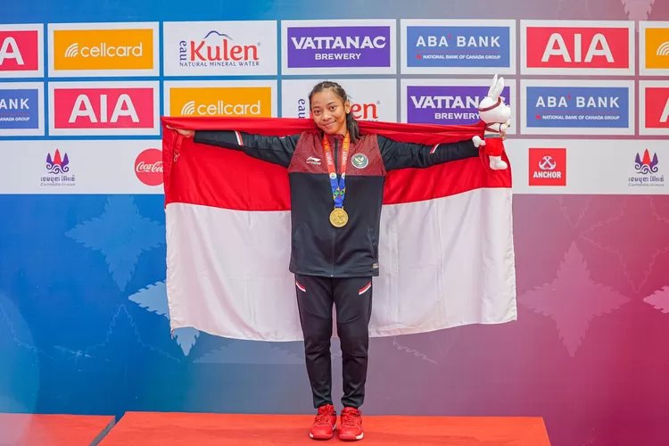 Tharisa Dea Florentina menjadi bintang pada SEA Games 2023 Kamboja yang menempatkan Timnas Wushu Indonesia sebagai pemegang gelar juara umum (PBWI)