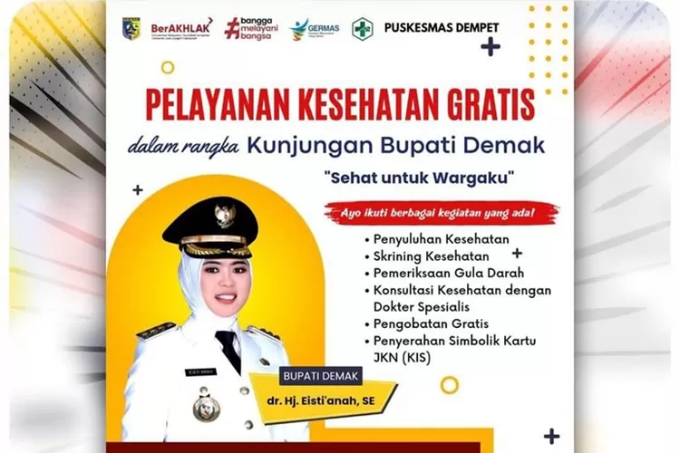 tangkapan layar postingan Bupati Demak terkait pelayanan kesehatan gratis