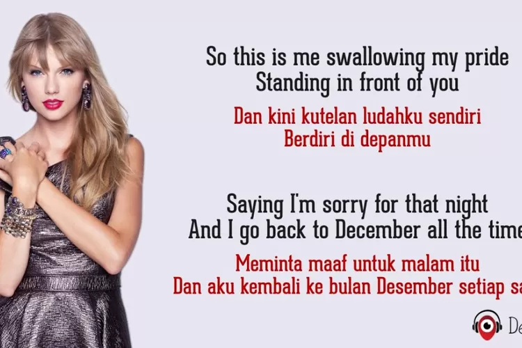 Lirik Lagu Back to December - Taylor Swift ( YT : DeLirik)