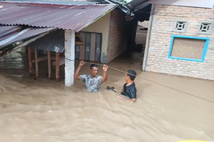 Banjir di wilayah Sumatera Barat.  (BNPB)