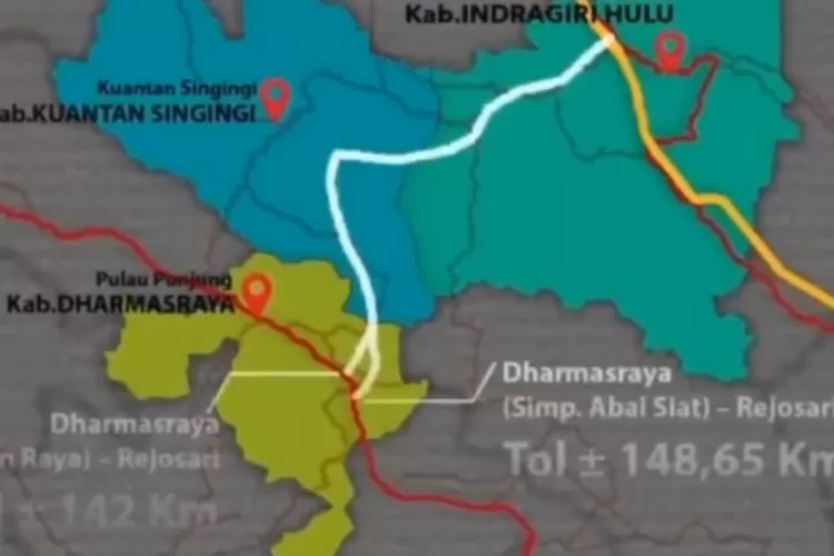 Ilustrasi Ruas jalan Tol Feeder Dharmasraya ke Tol Trans Sumatera  (Youtube Sahabat Alip Rahadian Official)
