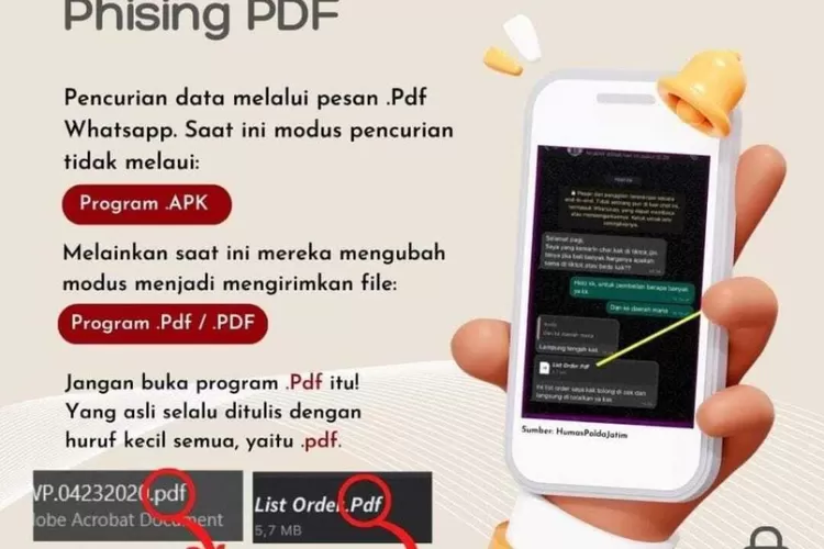 Hati-hati modus penipuan baru berformat PDF.  (Telkom Indonesia)