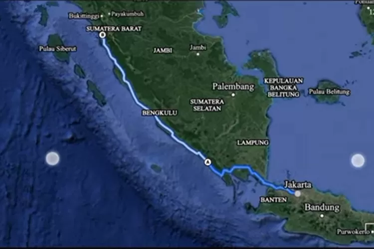 Rute Jakarta ke Padang via Jalur Lintas Barat. (Tangkapan Layar YouTube @OneEyeRider)