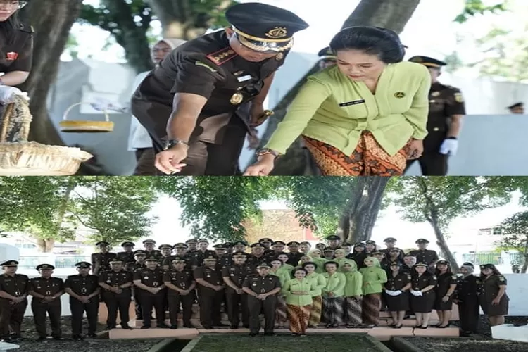 Kajari Langkat Mei Abeto Harahap beserta jajaranya ziarah dan tabur bunga dimakan pahlawan  (Realitaspnline.id/Ali)