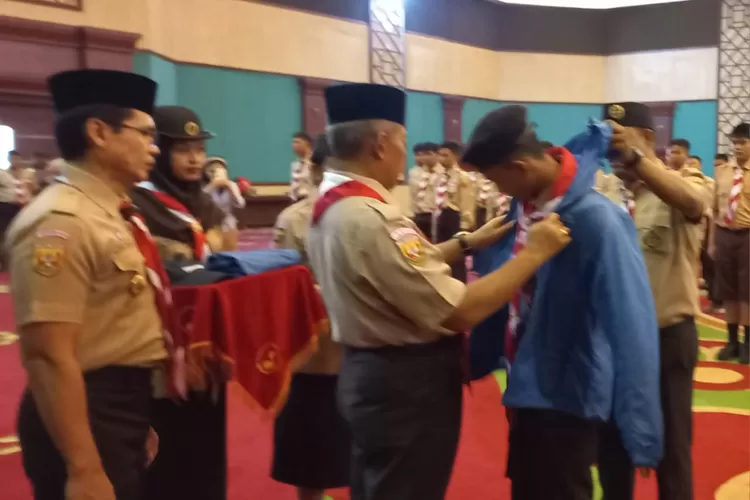 Sekda Kabupaten Bogor, Burhanuddin yang juga Ketua Harian Kwartir Cabang (Kwarcab) Kabupaten Bogor di Gedung Tegar Beriman, Selasa (25/07/2023). (RBG.ID)