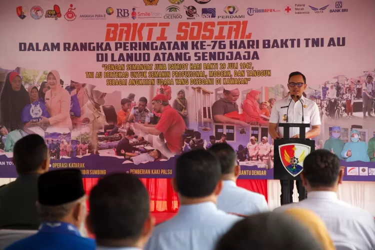 Wali Kota Bogor Bima Arya dalam acara bakti sosial Lanud ATS, belum lama ini. (Pemkot Bogor)
