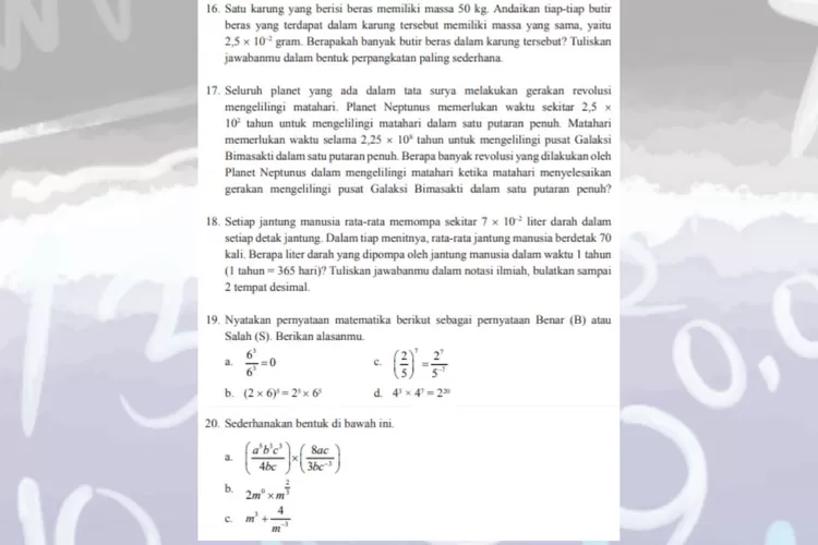 Matematika kelas 9 halaman 60 61 Uji Kompetensi 1