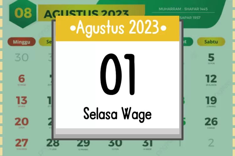 Kalender Jawa Hari Selasa 1 Agustus 2023