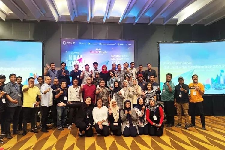 Para jurnalis mengikuti Sosialisasi MediaMIND 2023 di Medan (Realitasonline.id/ap)