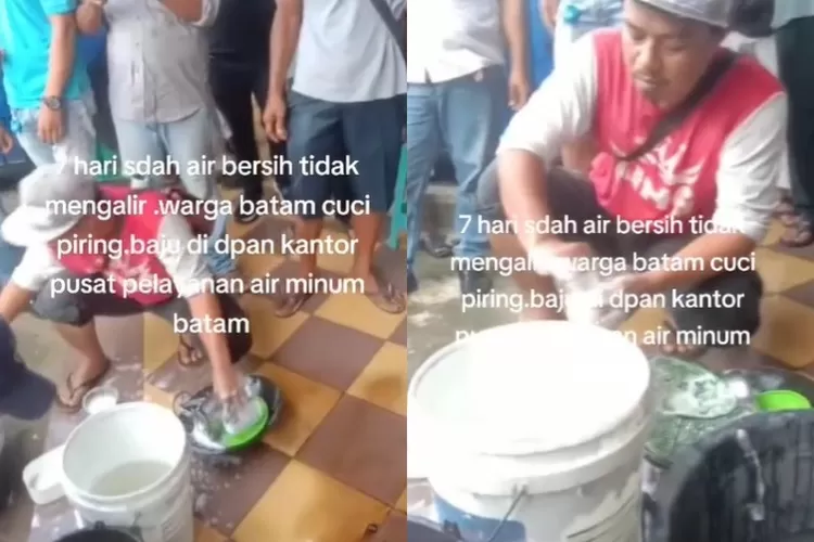 Aksi cuci baju hingga piring sebagai bentuk protes para warga Batam.