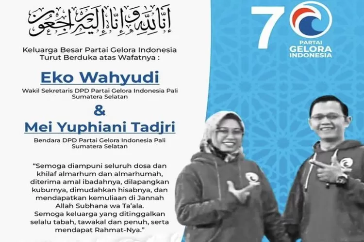 Caleg Partai Gelora Wafat usai alami Laka Lantas di Tol Trans Sumatera. (Tangkap layar Instagram/@partaigeloraid)