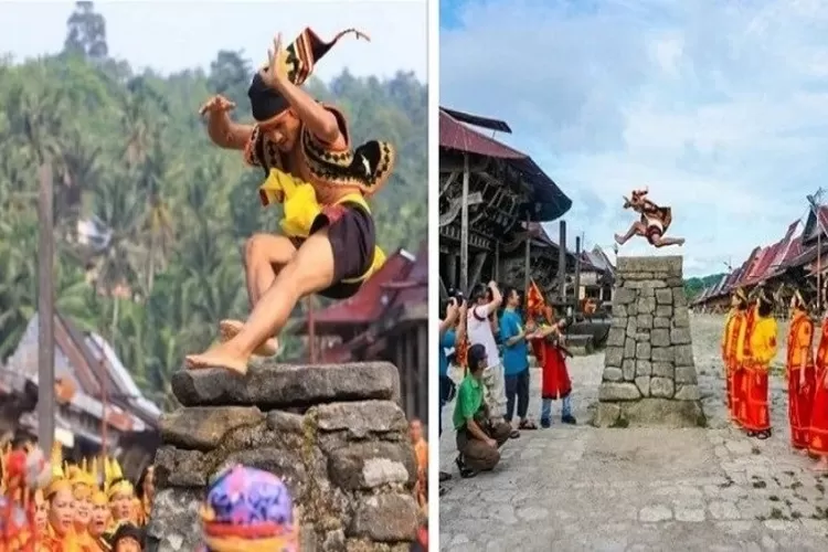 Tradisi lompat batu atau Fahombo masyarakat Nias, Sumatera Utara (theasianparent)