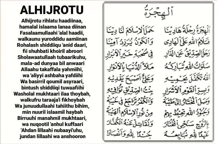 Bacaan Sholawat Al Hijrotu Rihlatu Hadina Lengkap Dengan Lirik Tulisan Bahasa Arab Dan