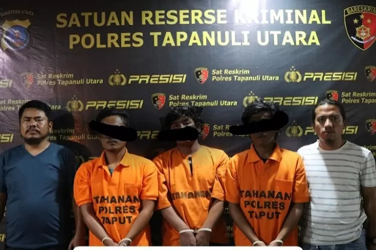Para tersangka curanmor di wilYh hukum Polres Taput (Realitasonline.id/MN)