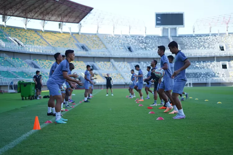 Ilustrasi latihan Persikabo 1973 jelang laga melawan PSS Sleman di Liga 1 2023/2024. (Media Officer Persikabo 1973)