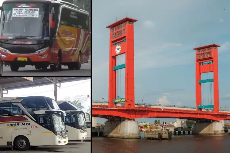 15 PO Bus Jawa yang Menjajal Lintas Palembang. (Kolase foto YouTube HR Project &amp; Unsplash.)
