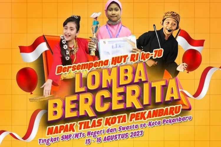 Poster Lomba Bercerita Perpustakaan Tenas Effendy Pekanbaru.  (dok. Pemko Pekanbaru)