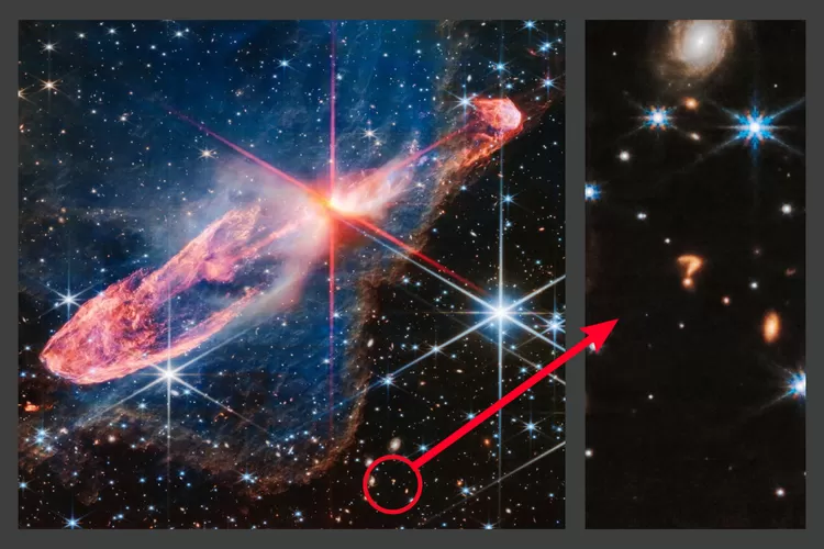 James Webb Space Telescope temukan galaksi unik berbentuk tanda tanya ( Instagram @nasawebb)
