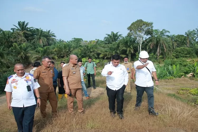 Bupati Simalungun Radiapoh Hasiholan Sinaga saat meninjau lokasi lahan di Bah Lias  (Realitasonline.id/SS)