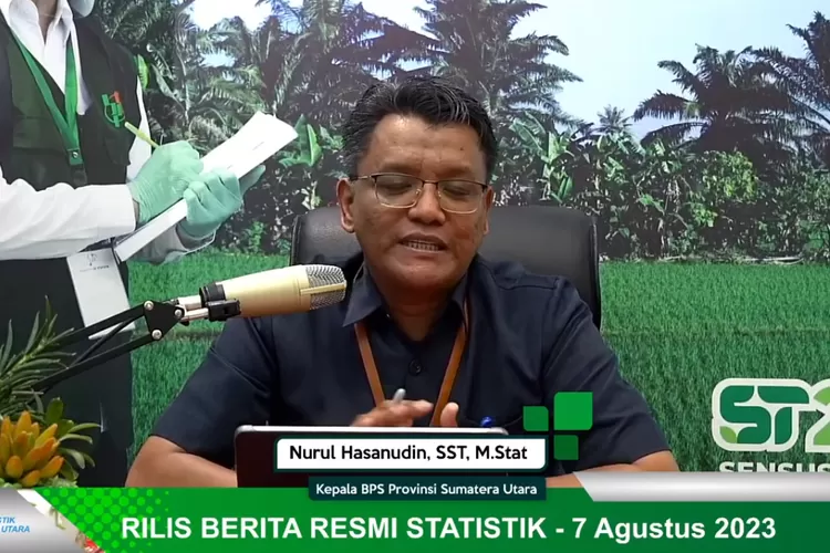 Tangkapan layar Kepala BPS Sumut Nurul Hasanudin saat memberikan pernyataan terbaru soal perkembangan ekonomi Sumatera Utara  ((Youtube BPS Sumut))