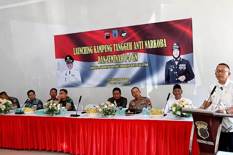 Seminar P4GN dan Launching Kampung Tangguh Anti Narkoba di Kampung Sarirejo Ereng Ereng Salatiga yang diselenggarakan Polres Salatiga.  (Dok Humas Polres Salatiga )
