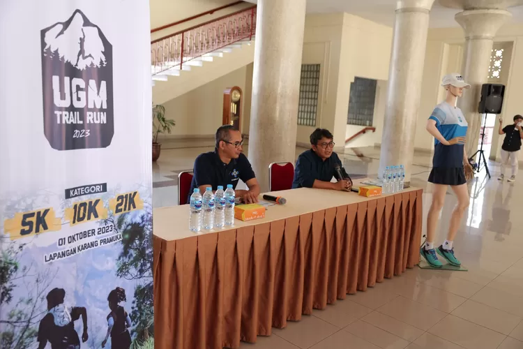 Jumpa pers UGM Trail Run 2023 yang akan dilaksanakan pada 1 Oktober 2023 di Kaliurang, Sleman.  (Humas UGM)