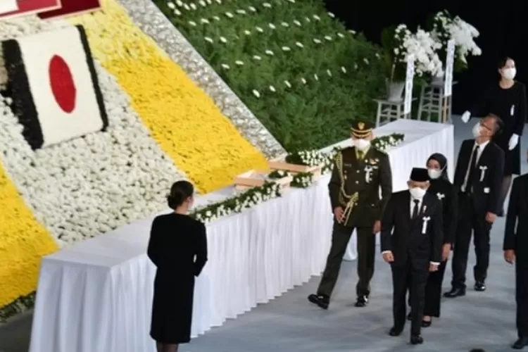 Wakil Presiden Maruf Amin menghadiri prosesi pemakaman mantan Perdana Menteri Jepang Shinzo Abe