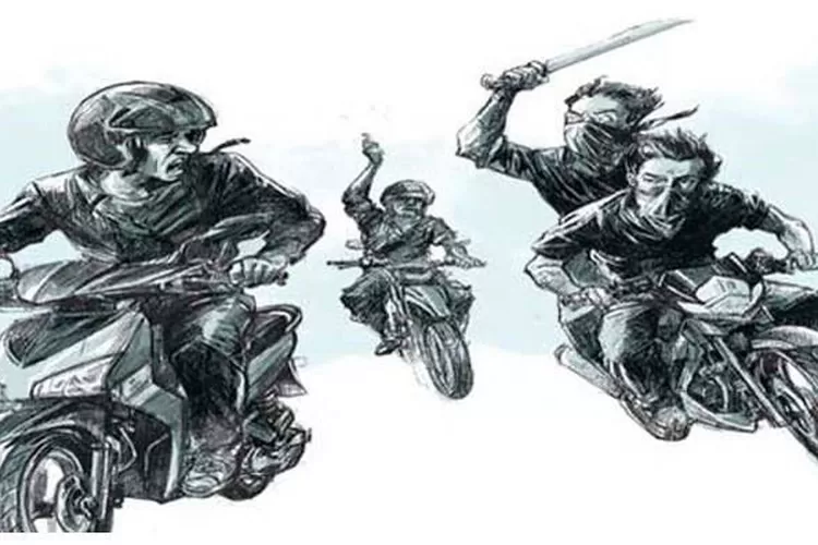 Ilustrasi gangster. 8 anggota gangster kapal api ditangkap polisi