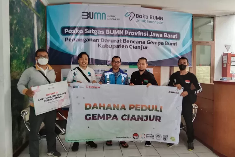 Dahana salurkan bantuan untuk korban bencana alam gempa Cianjur. (ist)