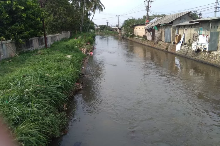 BERSIH: Kali Baru yang melintasi Desa Cilebut Barat terlihat bersih lantaran pemdes terus menggalakkan Jumsih.