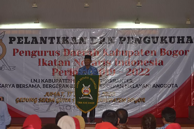 PELANTIKAN: Ikatan Notaris Indonesia Pengda Kabupaten Bogor melantik dan mengukuhan kepengurusan periode 2020-2022.