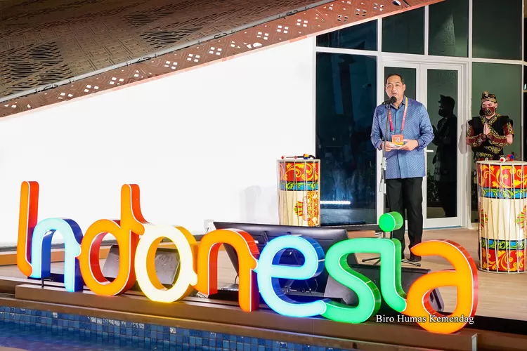 Paviliun Indonesia akan menghadirkan 26 tema mingguan dan lebih dari 75 forum bisnis dalam format hibrida siap diselenggarakan selama berlangsungnya Expo 2020 Dubai pada 1 Oktober 2021–31 Maret 2022. Indonesia akan menggelar National Day di perhelatan internasional Expo 2020 Dubai, Kamis (4/11) yang juga akan dihadiri Presiden Republik Indonesia (RI) Ir H. Joko Widodo. Foto: Biro Humas Kemendag