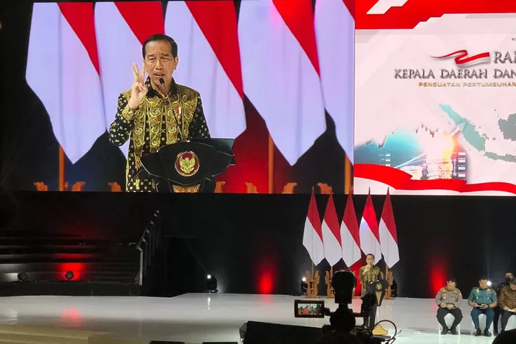 Presiden Joko Widodo (Jokowi) saat Rakornas Kepala Daerah di Sentul, Kabupaten Bogor, Rabu 17 Januari 2023. (FOTO:Devina/Metropolitan)