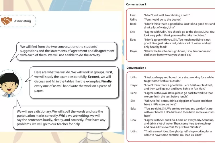 Bahasa Inggris kelas 9 halaman 31 Associating: The statements of agreement and disagreement