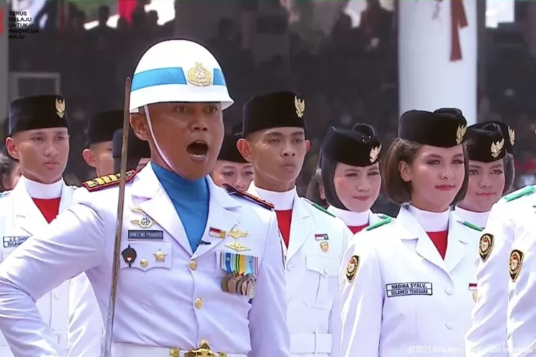 Kapten Mar Ganteng Prakoso, Komandan Paskibraka pengibaran Sang Merah Putih dinas di Brigif 4 Mar Lampung.  (Dok Korps Marinir TNI AL)