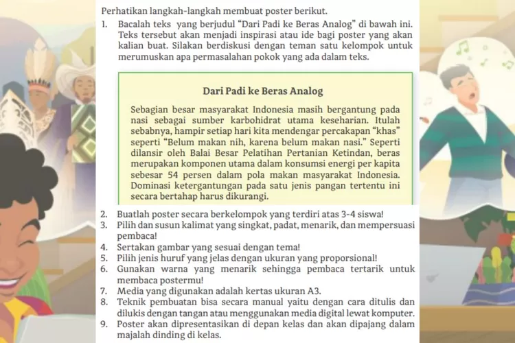 Bahasa Indonesia kelas 11 halaman 26 27 Kurikulum Merdeka: Proyek Membuat Poster untuk Promosi Produk Pangan Lokal Indonesia