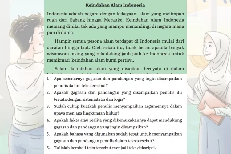 Bahasa Indonesia kelas 11 halaman 27 28 Kurikulum Merdeka Asesmen: Teks Keindahan Alam Indonesia