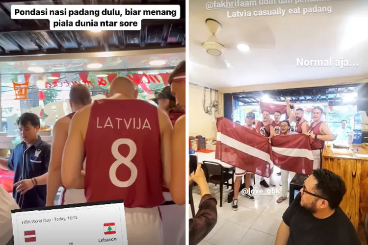 Berkat menyantap nasi padang, Timnas Basket Latvia berhasil kalahkan Lebanon. (Instagram @fakhrifaam)