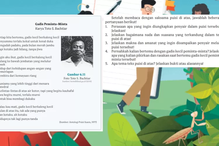 Bahasa Indonesia kelas 10 halaman 183: Identifikasi Tema dan Suasana dalam Teks Puisi 'Gadis Peminta-Minta'