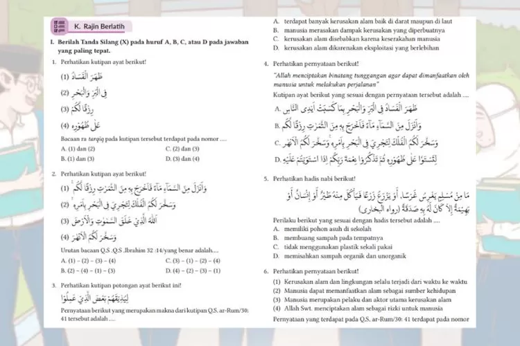 Agama Islam kelas 8 halaman 23 24 25 26 Rajin Berlatih Bab 1 Bagian I dan II Kurikulum Merdeka: Inspirasi Al Quran