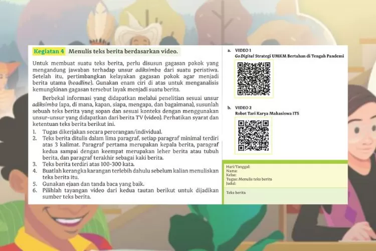Bahasa Indonesia kelas 11 halaman 43: Menulis teks berita dari video 'Go Digital Strategi UMKM Bertahan di Tengah Pandemi'
