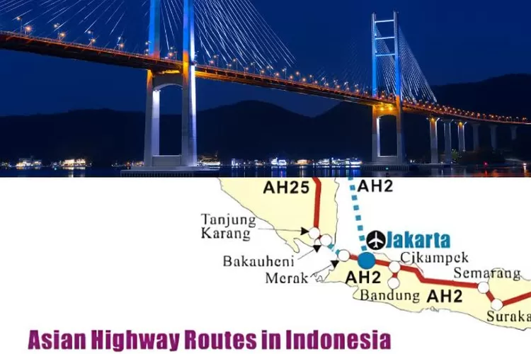 Ilustrasi Jembatan Selat Sunda dan Jalur Asian Highway Network Indonesia (PIXABAY)