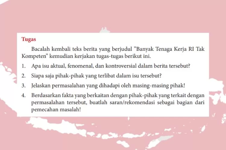 Bahasa Indonesia kelas 12 halaman 105: Isu aktual, fenomenal, dan kontroversial dalam teks berita 'Banyak Tenaga Kerja RI Tak Kompeten'